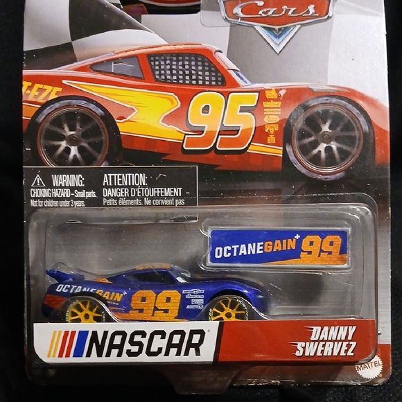 Mattel Cars NASCAR Danny Swervez Car - Blue and Yellow - Picture 1 of 6